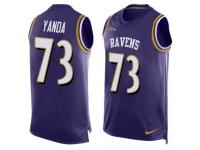 Nike Ravens #73 Marshal Yanda Purple Team Color Men Stitched NFL Tank Top