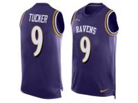 Nike Ravens #9 Justin Tucker Purple Team Color Men Stitched NFL Tank Top