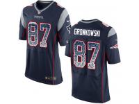 Nike Rob Gronkowski Elite Navy Blue Home Men's Jersey - NFL New England Patriots #87 Drift Fashion
