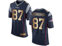 Nike Rob Gronkowski Elite Navy Gold Home Men's Jersey - NFL New England Patriots #87