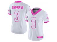 Nike Robert Griffin III Limited White Pink Women's Jersey - NFL Baltimore Ravens #3 Rush Fashion