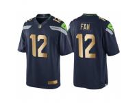 Nike Seattle Seahawks #12 12th Fan 2016 Christmas Navy Golden Men's NFL Game Special Edition Jersey