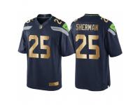 Nike Seattle Seahawks #25 Richard Sherman 2016 Christmas Navy Golden Men's NFL Game Special Edition Jersey