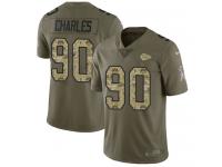 Nike Stefan Charles Limited Olive Camo Youth Jersey - NFL Kansas City Chiefs #90 2017 Salute to Service