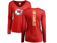 Nike Stefan Charles Red Backer Slim Fit Women's - NFL Kansas City Chiefs #90 Long Sleeve T-Shirt