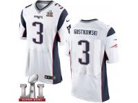 Nike Super Bowl LI 51 Men's Stephen Gostkowski Elite White Road Jersey - New England Patriots NFL