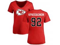Nike Tanoh Kpassagnon Red Name & Number Logo Slim Fit Women's - NFL Kansas City Chiefs #92 T-Shirt