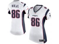 Nike Troy Niklas Game White Road Women's Jersey - NFL New England Patriots #86