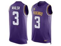 Nike Vikings #3 Blair Walsh Purple Team Color Men Stitched NFL Tank Top