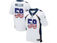 Nike Von Miller Elite White Road Men's Jersey - NFL Denver Broncos #58 USA Flag Fashion