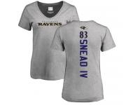 Nike Willie Snead IV Ash Backer V-Neck Women's - NFL Baltimore Ravens #83 T-Shirt
