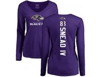 Nike Willie Snead IV Purple Backer Women's - NFL Baltimore Ravens #83 Long Sleeve T-Shirt