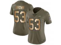 Nike Zach Brown Limited Olive Gold Women's Jersey - NFL Washington Redskins #53 2017 Salute to Service