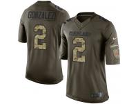 Nike Zane Gonzalez Elite Green Men's Jersey - NFL Cleveland Browns #2 Salute to Service