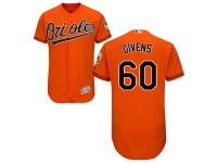 Orange Mychal Givens Men #60 Majestic MLB Baltimore Orioles Flexbase Collection Jersey