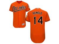 Orange Nolan Reimold Men #14 Majestic MLB Baltimore Orioles Flexbase Collection Jersey