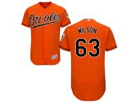 Orange Tyler Wilson Men #63 Majestic MLB Baltimore Orioles Flexbase Collection Jersey