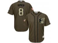 Orioles #8 Cal Ripken Green Salute to Service Stitched Baseball Jersey