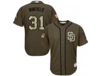 Padres #31 Dave Winfield Green Salute to Service Stitched Baseball Jersey