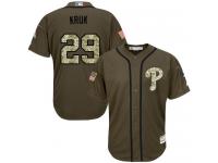 Phillies #29 John Kruk Green Salute to Service Stitched Baseball Jersey