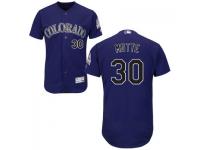 Purple Jason Motte Men #30 Majestic MLB Colorado Rockies Flexbase Collection Jersey