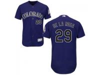 Purple Jorge de la Rosa Men #29 Majestic MLB Colorado Rockies Flexbase Collection Jersey
