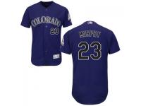Purple Tom Murphy Men #23 Majestic MLB Colorado Rockies Flexbase Collection Jersey