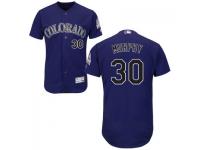 Purple Tom Murphy Men #30 Majestic MLB Colorado Rockies Flexbase Collection Jersey