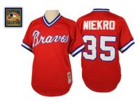Red 1980 Throwback Phil Niekro Men #35 Mitchell And Ness MLB Atlanta Braves Jersey