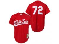 Red 1990 Throwback Carlton Fisk Men #72 Mitchell And Ness MLB Chicago White Sox Jersey