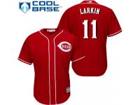 Red Barry Larkin Men #11 Majestic MLB Cincinnati Reds Cool Base Alternate Jersey