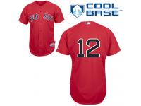 Red Brock Holt Men #12 Majestic MLB Boston Red Sox Cool Base Alternate Jersey