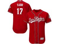 Red Chris Sabo Men #17 Majestic MLB Cincinnati Reds Flexbase Collection Los Rojos Jersey