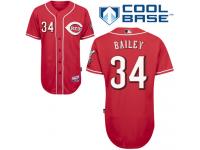 Red Homer Bailey Men #34 Majestic MLB Cincinnati Reds Cool Base Alternate Jersey
