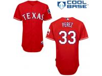 Red Martin Perez Men #33 Majestic MLB Texas Rangers Cool Base Alternate Jersey