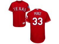 Red Martin Perez Men #33 Majestic MLB Texas Rangers Flexbase Collection Jersey