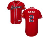 Red Michael Bourn Men #2 Majestic MLB Atlanta Braves Flexbase Collection Jersey