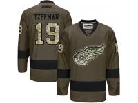 Red Wings #19 Steve Yzerman Green Salute to Service Stitched NHL Jersey