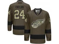 Red Wings #24 Chris Chelios Green Salute to Service Stitched NHL Jersey