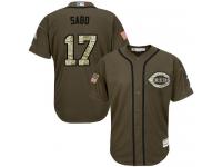 Reds #17 Chris Sabo Green Salute to Service Stitched Baseball Jersey