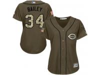 Reds #34 Homer Bailey Green Salute to Service Women Stitched Baseball Jersey