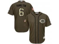 Reds #6 Billy Hamilton Green Salute to Service Stitched Baseball Jersey