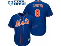 Royal Blue  Gary Carter Men's Jersey #8 Cool Base MLB New York Mets Majestic Alternate Home