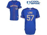 Royal Blue Kevin Long Men #57 Majestic MLB New York Mets Cool Base Alternate Road Jersey