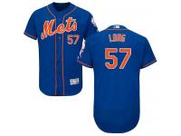Royal Blue Kevin Long Men #57 Majestic MLB New York Mets Flexbase Collection Jersey