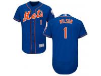 Royal Blue Mookie Wilson Men #1 Majestic MLB New York Mets Flexbase Collection Jersey
