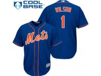 Royal Blue  Mookie Wilson Men's Jersey #1 Cool Base MLB New York Mets Majestic Alternate Home