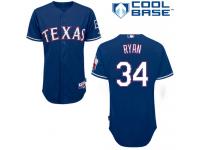 Royal Blue Nolan Ryan Men #34 Majestic MLB Texas Rangers Cool Base Alternate Jersey