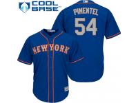 Royal Blue Stolmy Pimentel Men #54 Majestic MLB New York Mets Cool Base Alternate Road Jersey