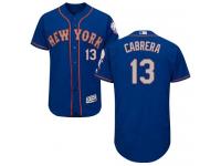 Royal-Gray Asdrubal Cabrera Men #13 Majestic MLB New York Mets Flexbase Collection Jersey